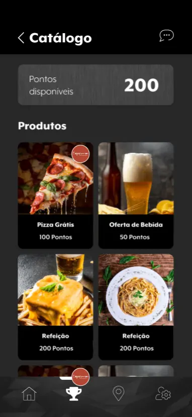 Catálogo de produtos e coleções exclusivas na app